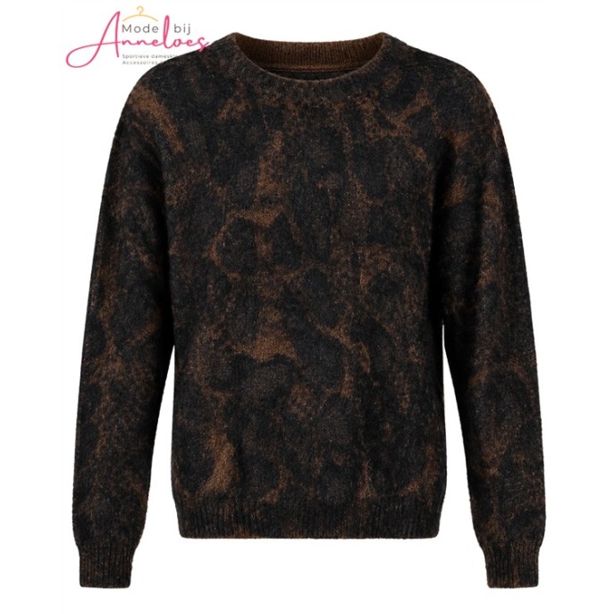 Garcia pullover 0044 dessin zwart bruin Garcia pullover 0044 dessin zwart bruin
